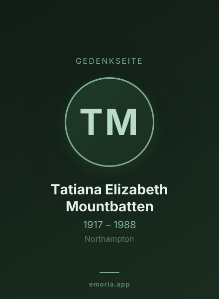 Gedenkportrait von Tatiana Elizabeth Mountbatten