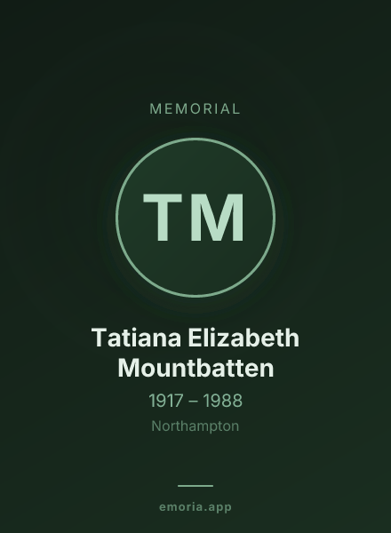 Memorial portrait of Tatiana Elizabeth Mountbatten
