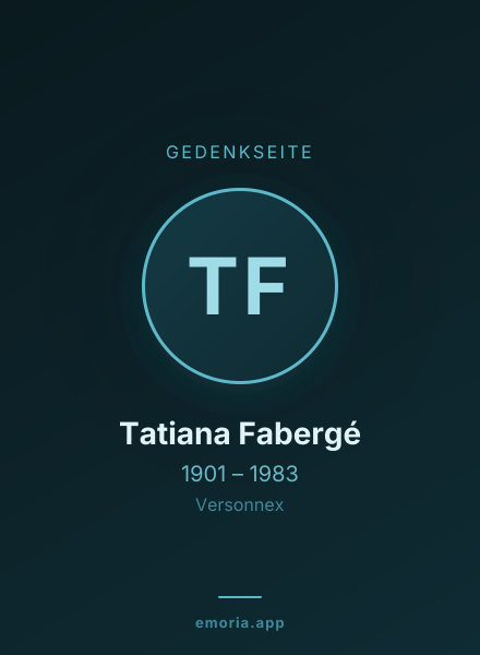 Gedenkportrait von Tatiana Fabergé
