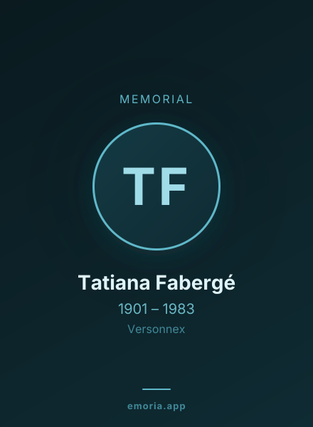 Memorial portrait of Tatiana Fabergé
