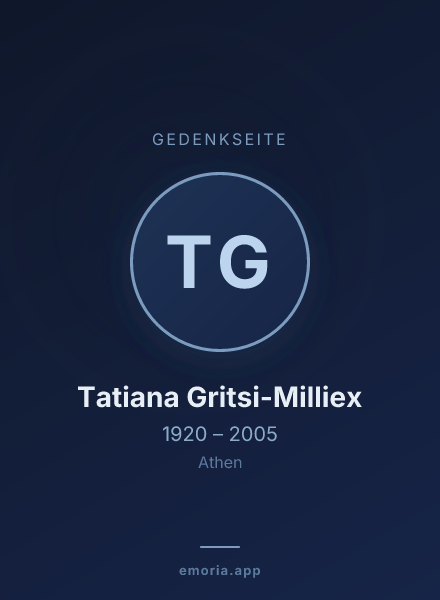 Gedenkportrait von Tatiana Gritsi-Milliex