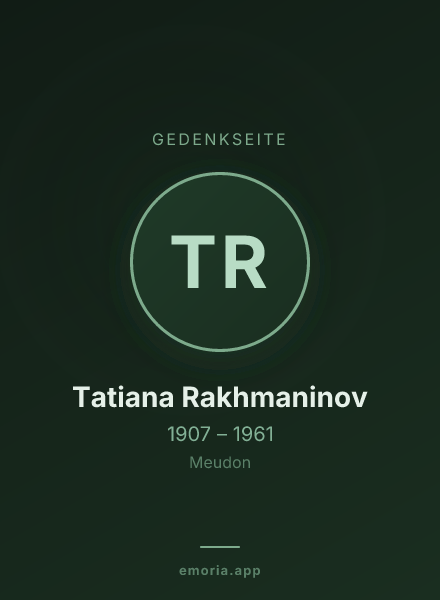 Gedenkportrait von Tatiana Rakhmaninov