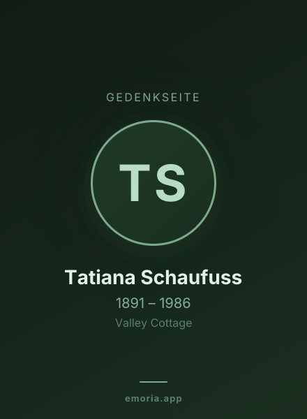 Gedenkportrait von Tatiana Schaufuss