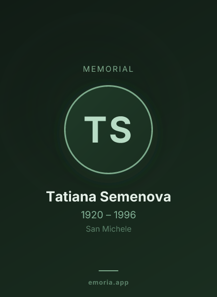 Memorial portrait of Tatiana Semenova