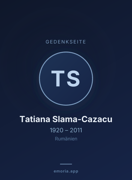 Gedenkportrait von Tatiana Slama-Cazacu