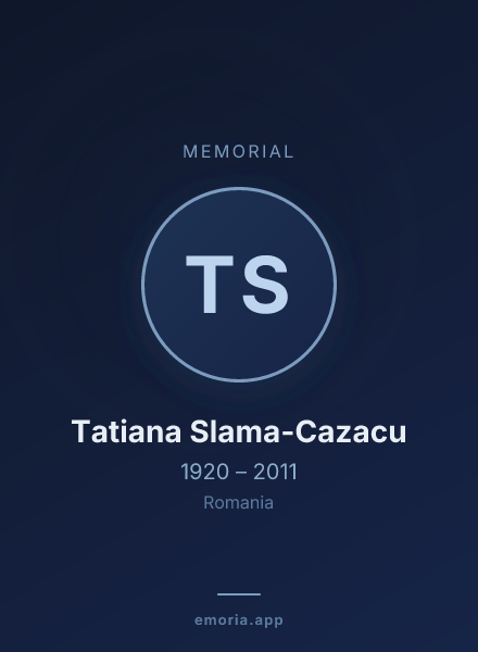 Memorial portrait of Tatiana Slama-Cazacu