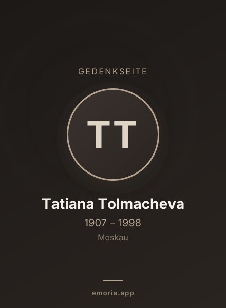Gedenkportrait von Tatiana Tolmacheva