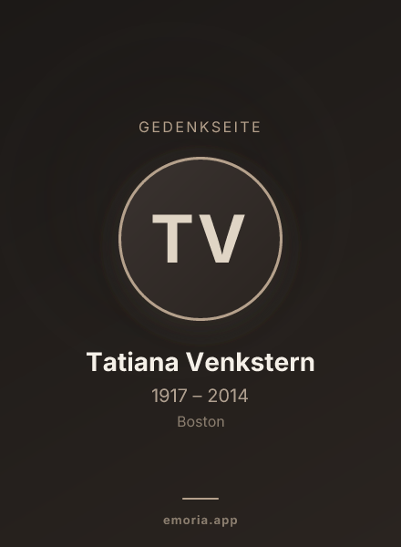 Gedenkportrait von Tatiana Venkstern