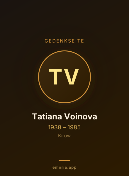 Gedenkportrait von Tatiana Voinova