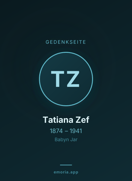 Gedenkportrait von Tatiana Zef