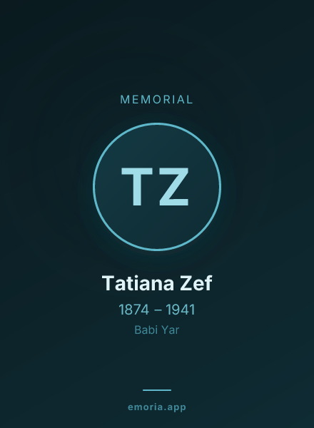 Memorial portrait of Tatiana Zef