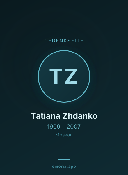 Gedenkportrait von Tatiana Zhdanko