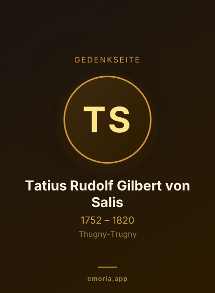 Gedenkportrait von Tatius Rudolf Gilbert von Salis
