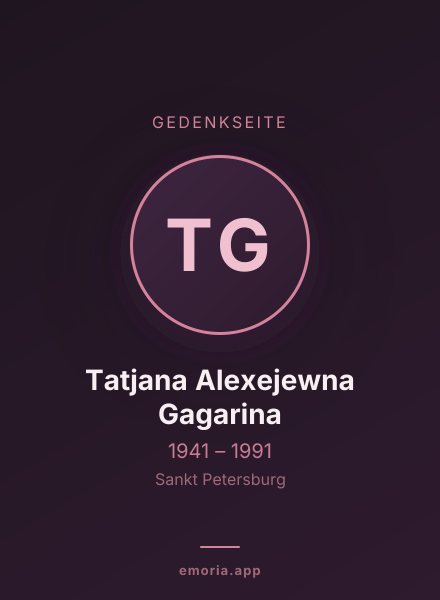 Gedenkportrait von Tatjana Alexejewna Gagarina