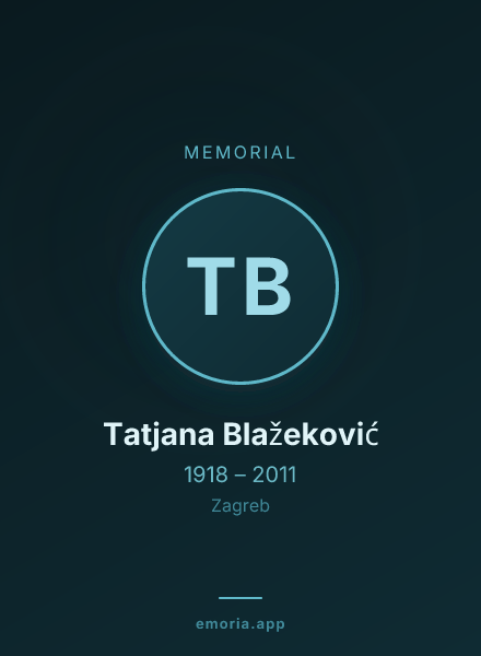 Memorial portrait of Tatjana Blažeković
