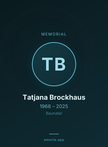Memorial portrait of Tatjana Brockhaus