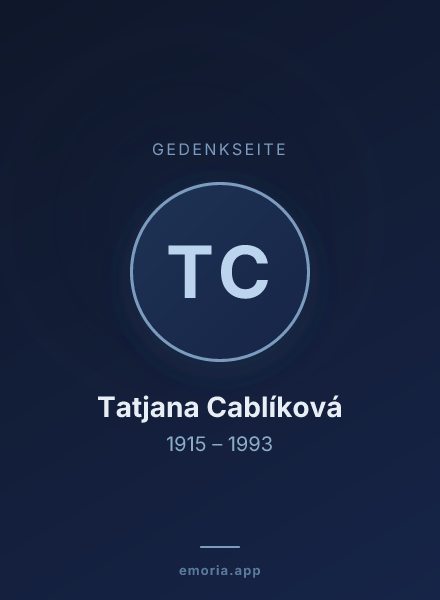 Gedenkportrait von Tatjana Cablíková