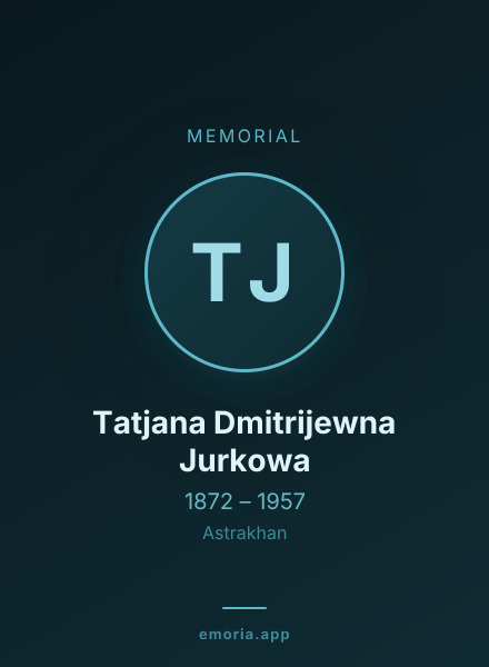 Memorial portrait of Tatjana Dmitrijewna Jurkowa