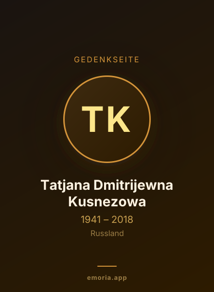 Gedenkportrait von Tatjana Dmitrijewna Kusnezowa