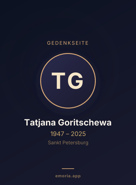 Gedenkportrait von Tatjana Goritschewa