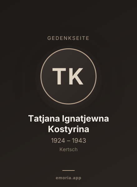 Gedenkportrait von Tatjana Ignatjewna Kostyrina
