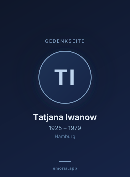 Gedenkportrait von Tatjana Iwanow