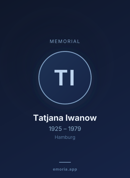 Memorial portrait of Tatjana Iwanow