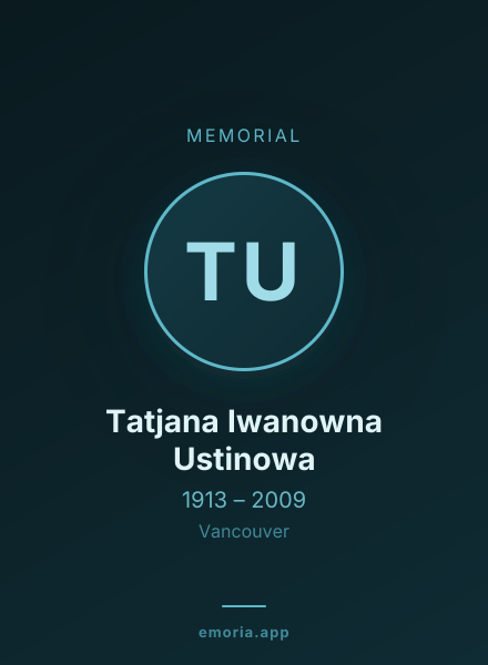 Memorial portrait of Tatjana Iwanowna Ustinowa