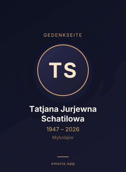 Gedenkportrait von Tatjana Jurjewna Schatilowa