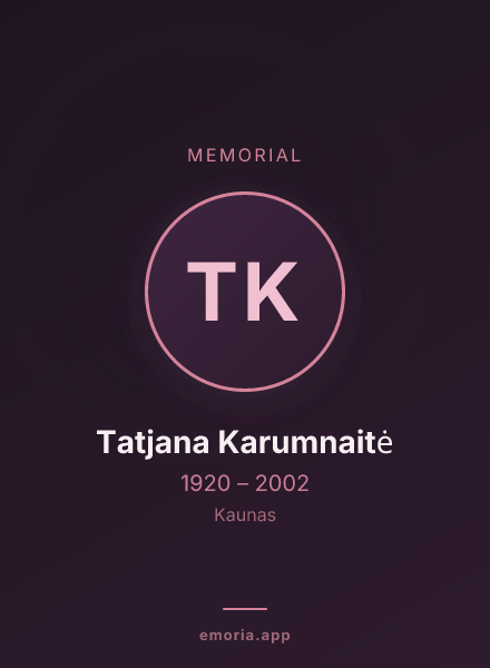Memorial portrait of Tatjana Karumnaitė
