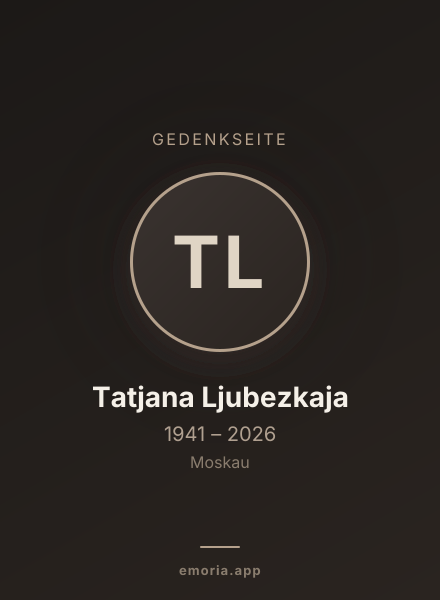 Gedenkportrait von Tatjana Ljubezkaja