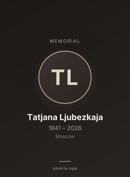 Memorial portrait of Tatjana Ljubezkaja