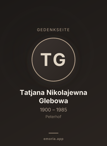 Gedenkportrait von Tatjana Nikolajewna Glebowa