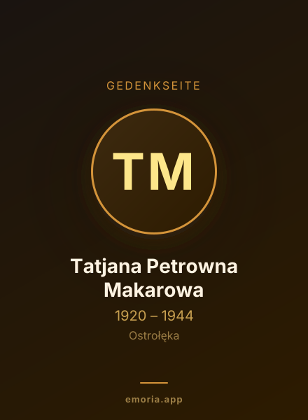 Gedenkportrait von Tatjana Petrowna Makarowa