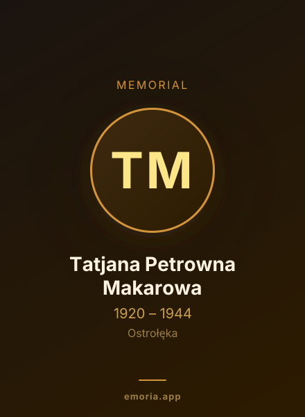 Memorial portrait of Tatjana Petrowna Makarowa
