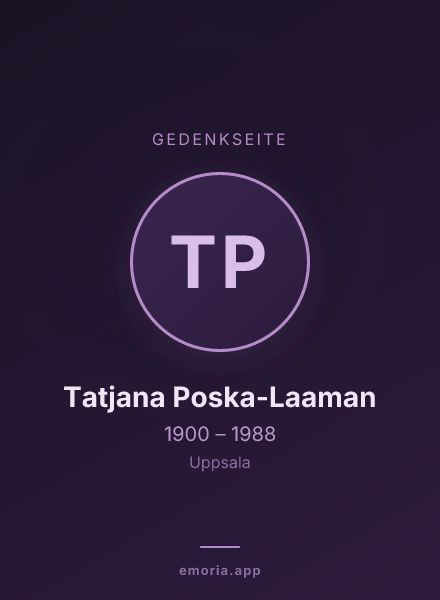 Gedenkportrait von Tatjana Poska-Laaman