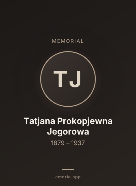 Memorial portrait of Tatjana Prokopjewna Jegorowa