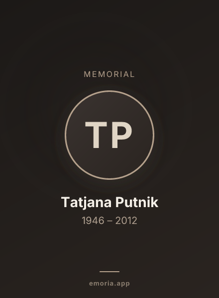 Memorial portrait of Tatjana Putnik