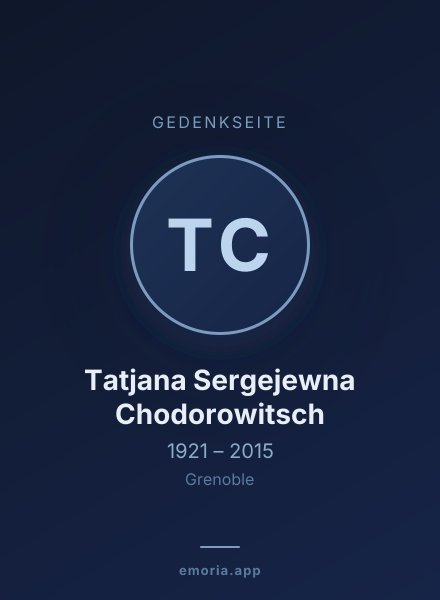 Gedenkportrait von Tatjana Sergejewna Chodorowitsch