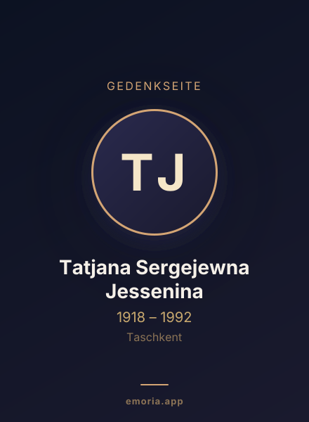 Gedenkportrait von Tatjana Sergejewna Jessenina