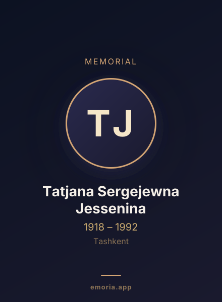 Memorial portrait of Tatjana Sergejewna Jessenina