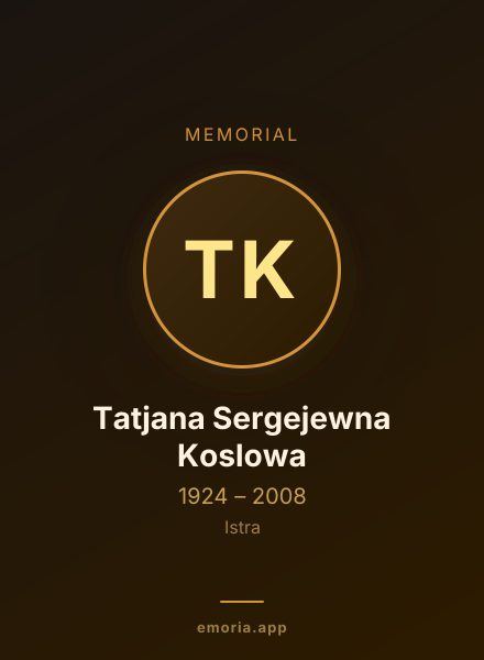 Memorial portrait of Tatjana Sergejewna Koslowa