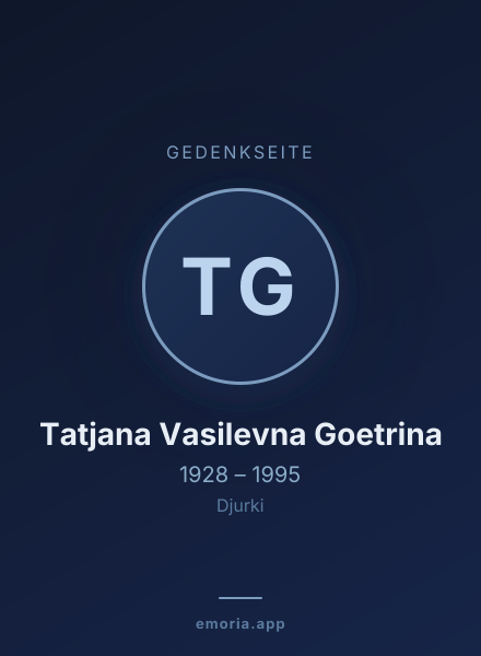Gedenkportrait von Tatjana Vasilevna Goetrina