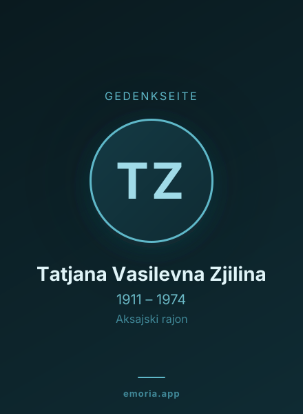 Gedenkportrait von Tatjana Vasilevna Zjilina