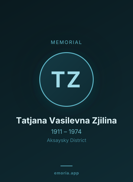 Memorial portrait of Tatjana Vasilevna Zjilina
