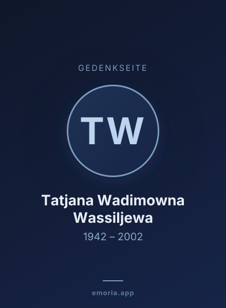 Gedenkportrait von Tatjana Wadimowna Wassiljewa