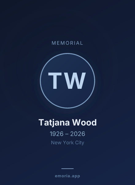 Memorial portrait of Tatjana Wood
