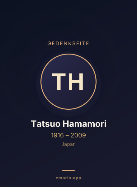 Gedenkportrait von Tatsuo Hamamori