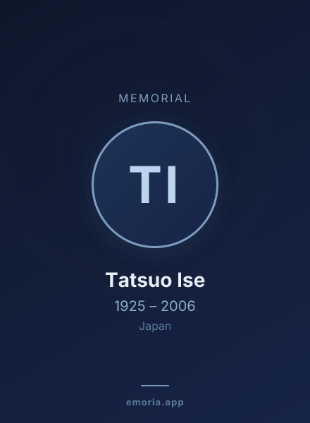 Memorial portrait of Tatsuo Ise