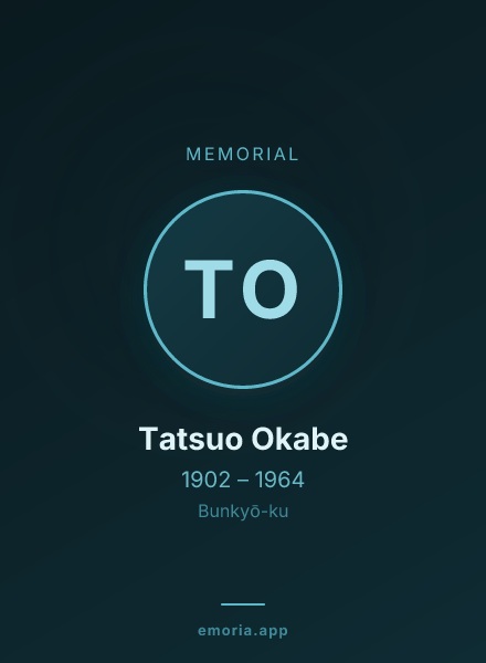 Memorial portrait of Tatsuo Okabe